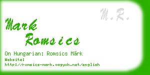 mark romsics business card
